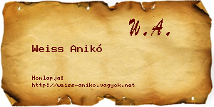 Weiss Anikó névjegykártya